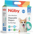 Nuby Pets Disposable Male Dog Wraps with Wetness Indicator, Absorbent & Leak-Resistant Belly Bands for Male Dogs, Small (12–19" Waist), 50 Count