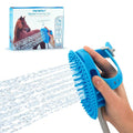 Aquapaw 5-in-1 Horse & Dog Bath Brush & Curry Comb - XL Blue Silicone - Includes 3-ft Shower Hose Attachment & Adapter -