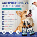 Dog & Cat Multivitamin, 15 in 1 Cat Vitamins with Glucosamine Cranberry, Pet Vitamins and Supplements Helps for Joints, Coat Shining, Immune System, Dog Liquid Multivitamin Promotes Appetite(60ml)