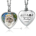 ZMM Personalized Dog Urn Necklace – Custom Cat Ashes Necklace, Pet Urn Necklace for Dogs Ashes with Photo and Text (Silver3)