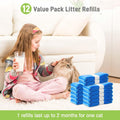 12 Pack Cat Litter Refill Bags, 100% Odor Lock Litter Refills Compatible with Litter Genie XL/Plus/Standard/Pet Pail