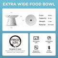 Necoichi Elevated Cat Food Bowl, Ceramic (Porcelain), Whisker-Friendly, Dishwasher & Microwave Safe, Non-Slip Silicone Base, Anti-Vomiting & Neck Fatigue (Cats, Extra Wide, 2-Cups Capacity)