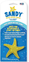 Sandy The Bio-Support Starfish - 1 Pack, Yellow- Promotes A Healthy Balanced Aquarium Ecosystem, Probiotic Growth, Tank 