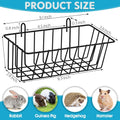 Therwen 4 Pcs Rabbit Hay Feeder Guinea Pig Heavy Duty Metal Frame Hay Rack with Hooks Cage Hanging Holder for Bunny Chin