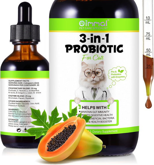 Advanced Cat Probiotic Drops, Probiotic for Cats Helps to Relieve Diarrhea,Supports Gut Health,Cat Probiotics for Indoor