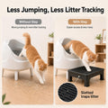 Litter Box Step for Automatic Litter Boxes, Double-Layer Litter Trapper Step Platform, Adjustable 3.5" & 6", Non-Slip 16.5" x 12.6" Cat Litter Step Ramp for Senior Cats & Kittens