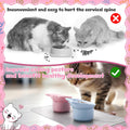 Guiqulai 2 Pack Slow Feeder Cat Bowls Silicone Tilted Raised Pet Bowl with Non Slip Base for Digestion Anti Vomit, Pink, Blue