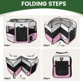 X-ZONE PET Dog Playpen Portable Pet Play Pens for Puppies, Cat, Rabbit, Chicks, Foldable Exercise Play Tent Kennel Crate, Indoor/Outdoor Travel Camping Pink Small
