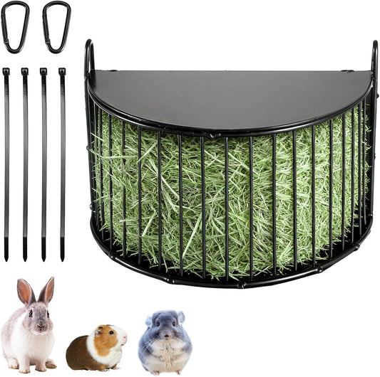 Metal Hay Rack for Rabbits, Bunny Hay Feeder Holder with Tops-Semicircular