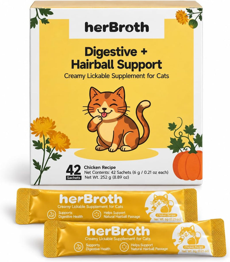 Cat Digestive & Hairball Lickable Supplement, 42 Count, Yellow Box