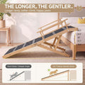 Luciphia Wooden Dog Ramp for High Bed 65.7" Extra Long Solid Wood Pet Ramp with Non-Slip Mat & Safety Side Rails 5-Level
