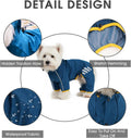 Mabawa Dog Raincoat, Waterproof Dog Rain Jacket with Hood, Rain Coat with Leash Hole, Reflective Strap for Small Medium Dogs, Outdoor Adventures/Walking Lightweight Puppy (Blue,M)