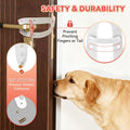 TGIOW Cat Door Latch, 2 Pcs Door Latch for Cats Keep Dogs Out of Litter Box and Food, Cat Door Stopper with 6 Adjustable Straps 2.5-6.5" Wide, Preventing Hand Pinching, Including Door Plate, White