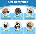 LUCKYPAW Dog Muzzle Suits for Small Medium Large Dogs, Mesh Muzzle Anti Biting Chewing, Breathable Mouth Cover Set with Adjustable Strap for Grooming Vet Visiting Training, 7 PCS(XXS-XXL), Black