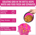 Dog Travel Water Bottle W/Collapsible Bowls - Portable 2 in 1 Leakproof Pet Water Bottle Food Container Ideal for Travel, Outdoor Portable Water Bowls for Walking, Camping & Hiking - (Pink)