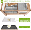 GUTINNEEN Guinea Pig Cages with Anti Chewing Sturdy Plastic Floor and Cool Zinc Plate, Indoor Rabbit Hutch with Hideout 