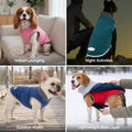 cyeollo 2 Pack Fleece Dog Sweater Stretchy Pullover Soft Dog Jacket with Reflective Stripe Lightweight Sweatshirt Pet Clothes Coats for Small Dogs, Navy & Grey L