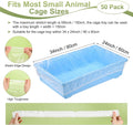M METERXITY 50-Pack Disposable Cage Liner 35" x 24", Small Animal Clear Plastic Rabbit Bird Cage Liner Bag, Toilet Tray Replacement Universal Film ForParrot/Guinea Pig/Hamster Litter Box
