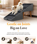 17" H Foldable Pet Steps for Sofa, Non-Slip Ramp Stairs