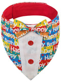 HDGDT Dog Birthday Tuxedo Bandana Collar with Bow Tie, Adjustable Happy Birthday Print Pet Outfit Costume for Dogs, XS to XL (XS-XL)