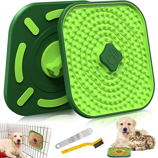HOPET Licking Mat for Dogs Crate, Interactive Large 7.1" Size Lick Mats for Boredom Relief & Anxiety Reduction, Soft & Safe Peanut Butter Lick Pad for Training(Square-Shaped)