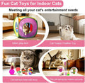 Retro Shaw Cat Toys Pack 33Pcs, Interactive Kitten Toys for Indoor Kittens Cats, Collapsible Kitty Tunnel Tent Feather Wand Springs Balls Bells Mouse Kitty Toys 15.7 Inches for All Breeds