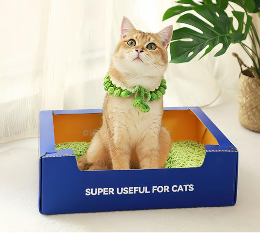 PetPawPaw Disposable Cat Litter Box 1 Unit - Super Lightweight, Waterproof, Convenient for Travel and Indoor Use!