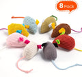 8Pcs Catnip Cat Mice Toys Interactive Mouse Cat Toy for Indoor,Adult & Kitten Cat Toys for Playing, Chewing & Teeth Clea