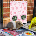 JarThenaAMCS 2Pcs Rabbit Hay Feeder Bag with 2 Holes Pink Bow Guinea Pig Hanging Hay Feeding Bag Storage Dispenser for C