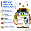 Flea and Tick Protection for Dogs-200 Natural Soft Chewable Fleas Ticks Pests Defense Supplement Supports Skin Coat Immu