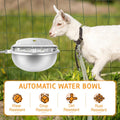 MYFAMIREA Automatic Animal Drinking Water Bowl Stainless Steel Waterer Feeder Farm Dog Dispenser Kit Self Filling for Li