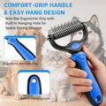 Dog Grooming Rake Deshedding Undercoat Brush for Dogs & Cats