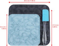 VI-FA Lick Mat for Dogs & Cats, Slow Feeder Licking Pad with Suction Cups for Anxiety Relief, Puppy & Kitten Mat for Bath Time, Grooming & Training (2 Pack, Deep Blue+Light Blue)