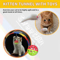 SweetBin 4 Way Large Cat Tunnels for Indoor Cats - 10" Diameter & 47" Long Play Tunnel Toy - Cat Tube with Play Ball & Mouse Toy - Interactive Peephole (Black)