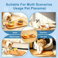 Silicone Pet Feeding Mat with Raised Edge, Washable Dog Cat Food and Water Mat for Floors Waterproof, Anti-Slip Placemen