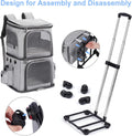 HOVONO Double-Compartment Cat Backpack Carrier with Wheels for 2 Pets, XL