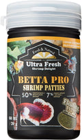 Ultra Fresh Betta Fish Food, Betta Pro Shrimp Patties, 50% Sword Prawns + Akiami Paste Shrimps, All Natural Protein, Ric