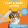 Paw Science Dog Ear Cleaner Wipes – Finger Wipes for Dogs & Cats – Cleaning, Soothing, & Deodorizing Itchy Ears – Pet Ear Relief Solution (Coconut)