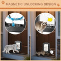 Smart Cat Door with Collar Sensor and 2pcs Magnetic Collars,4 Way Locking with Magnetic Flap, Pet Door for Interior Door