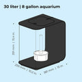 biOrb Flow 30 Acrylic 8-Gallon Aquarium with White LED Lights Modern Tank for Tabletop Display, Black