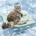 Nimorio Cat Cooling Mat Cat Leaf Bed Mat Comfortable Soft Fabric Breathable Cozy for All Seasons 26.5"x20.5" Ideal for Cats Small Pets