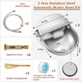 Tessco 2 Sets 4L/135oz Automatic Animal Drinking Water Trough Bowl with Float Valve Waterer Kit Livestock for Dog Horse 