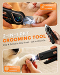 2-in-1 Dog Nail Clippers & Cat Grinder with Dual LED Lights