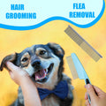 MASTER QUEEN Dog Brush Grooming Kit 5PCS - Dog Brush for Shedding,Puppy Brush and Flea Comb for Dogs, Slicker Brush Comb and Dog Hair Brush Set Blue, Grooming at Home or Travel