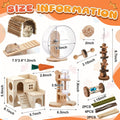 18 Pcs Hamster Cage Accessories Silent Hamster Wheel 15 Toys Set