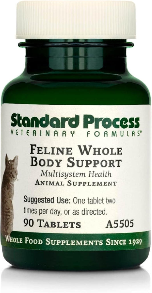 Standard Process Inc. Feline Whole Body Support - Nutritional Cat Supplement for Multisystem Health - Daily Maintenance - 90 Tablets
