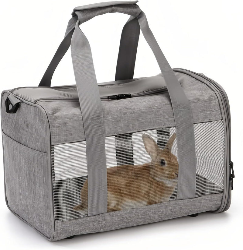 PINVNBY Small Pet Carrier, Guinea Pig Carrier, Bunny Carrier for Travel Camping Outdoor, Breathable Pet Portable Hand Ba