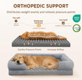 Comfort Expression Orthopedic Dog Bed for Extra Large Dogs 42x30 Inch, Waterproof Egg Crate Foam XL Pet Bed with Removable Bolsters, Dog Couch with Washable Cover & Non-Slip Bottom, Grey
