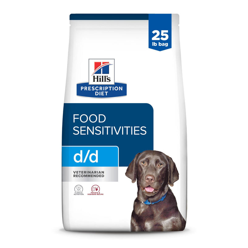 Hill's Prescription Diet d/d Food Sensitivities Dry Dog Food, Potato & Venison, 25 lb. Bag