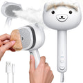 Self Cleaning Shedding Steam Cat Brush, Silicone Scraper Included Dog Brush, primecat, Cat Brushes for Shedding, USB Rechargeable, for Grooming & Haired Pets, Dogs & Cats, White